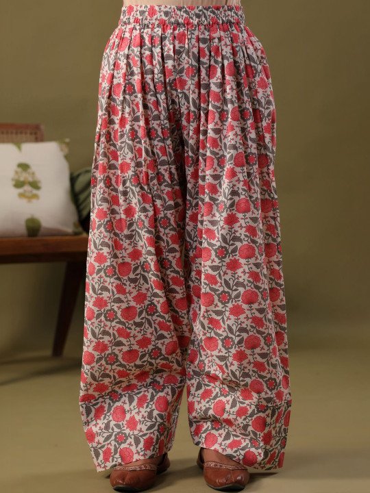 Women Floral Printed Regular Pure Cotton Kurta with Palazzos &amp;amp; With Dupatta