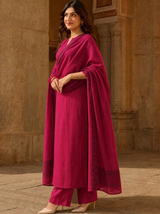 Women Ethnic Motifs Regular Kurta with Palazzos &amp;amp; With Dupatta