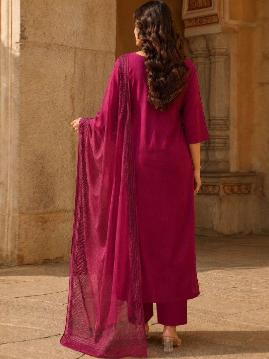 Women Ethnic Motifs Regular Kurta with Palazzos &amp;amp; With Dupatta