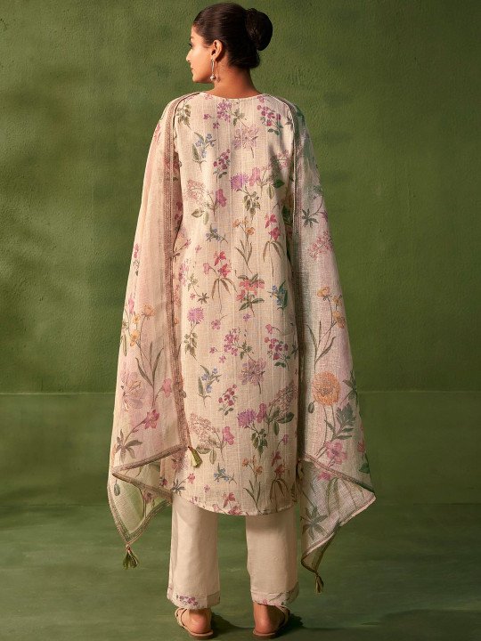 Printed Round Neck Kurta &amp;amp; Trousers Kurta Sets