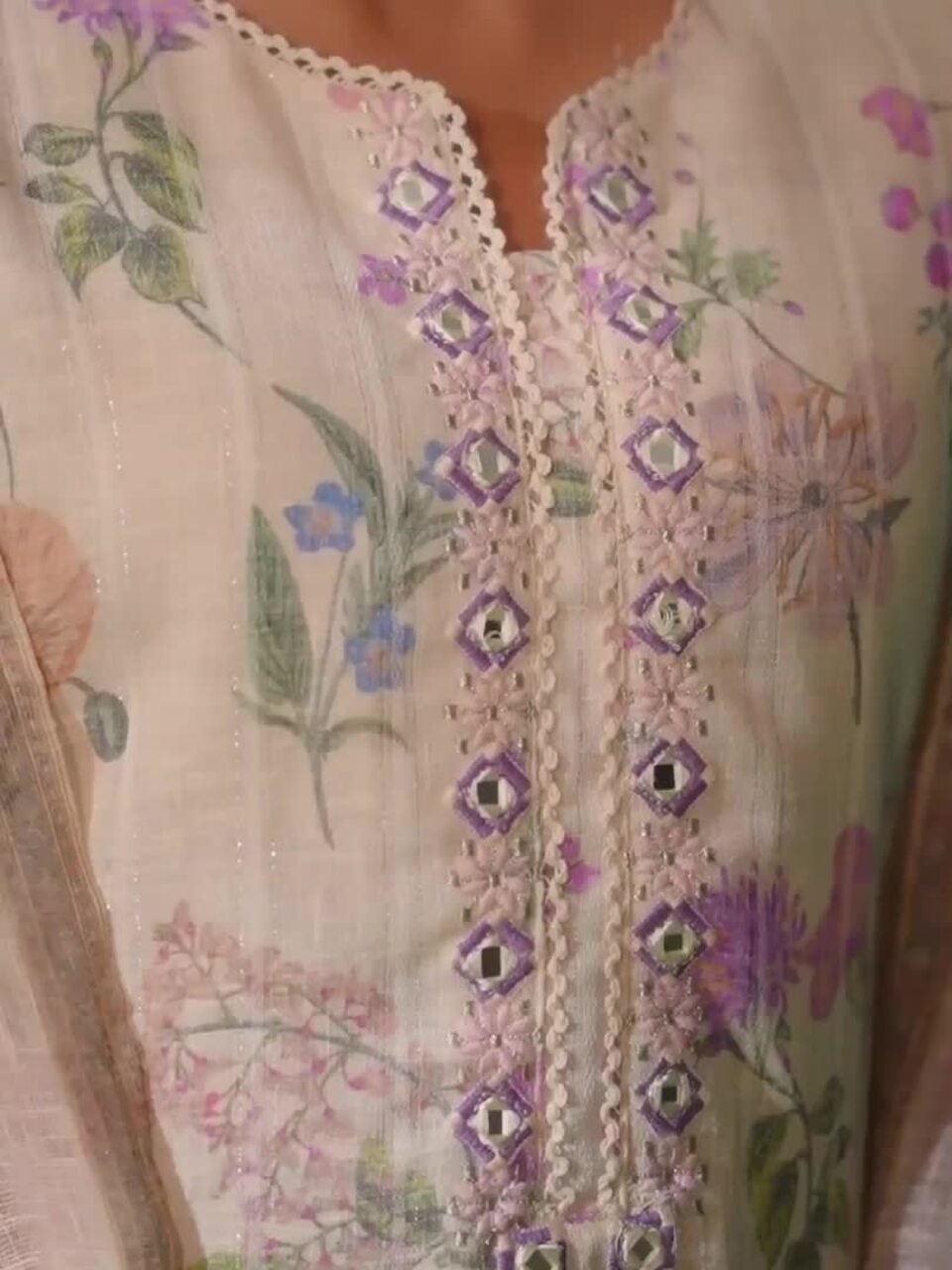 Printed Round Neck Kurta &amp;amp; Trousers Kurta Sets