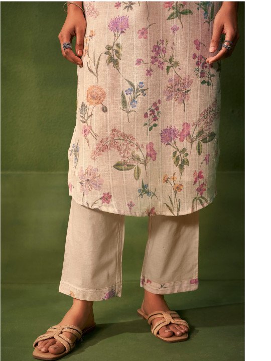 Printed Round Neck Kurta &amp;amp; Trousers Kurta Sets