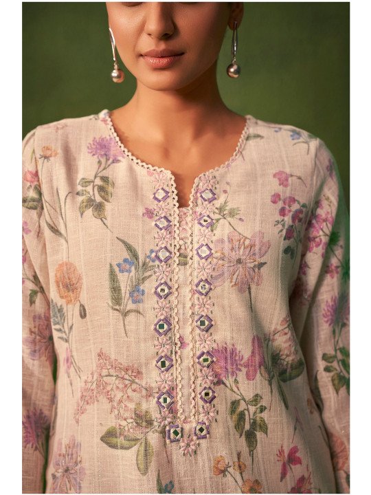 Printed Round Neck Kurta &amp;amp; Trousers Kurta Sets